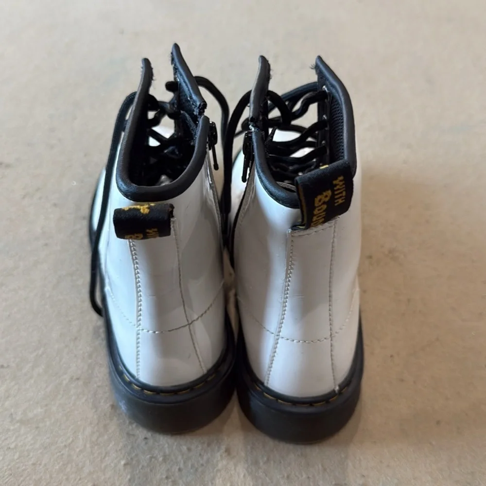 Dr. Martens White Black Combat Boots